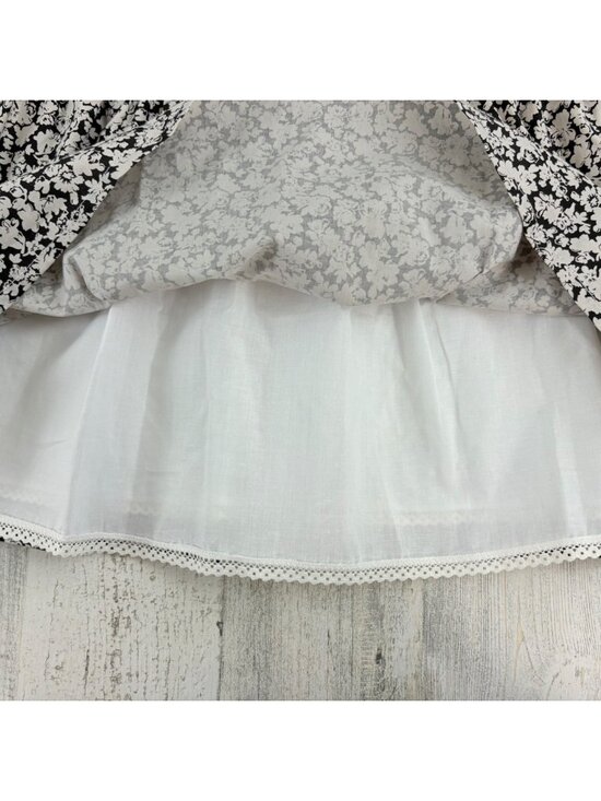 La Coqueta Girls Sz 7 Black Floral Short Sleeve Bow Xana Dress - Picture 8 of 14